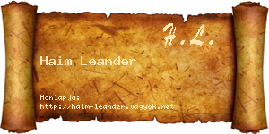 Haim Leander névjegykártya